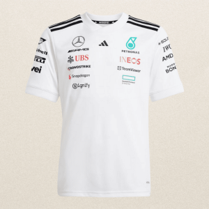 Camiseta Oficial Mercedes-AMG Petronas F1 2024 – Adidas (Blanca)